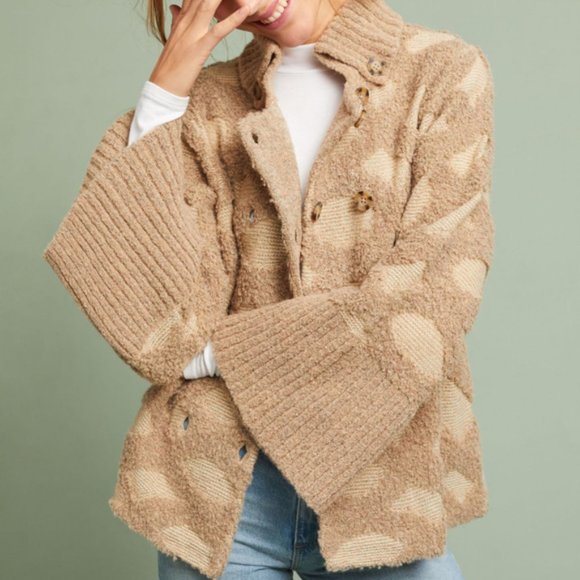 Anthropologie Sweaters - ROSIE NEIRA Intarsia Spotted Cardigan Sweater L